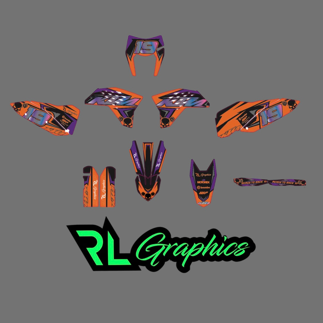 Grafica ktm exc “sky orange holo” RL_RacingStore