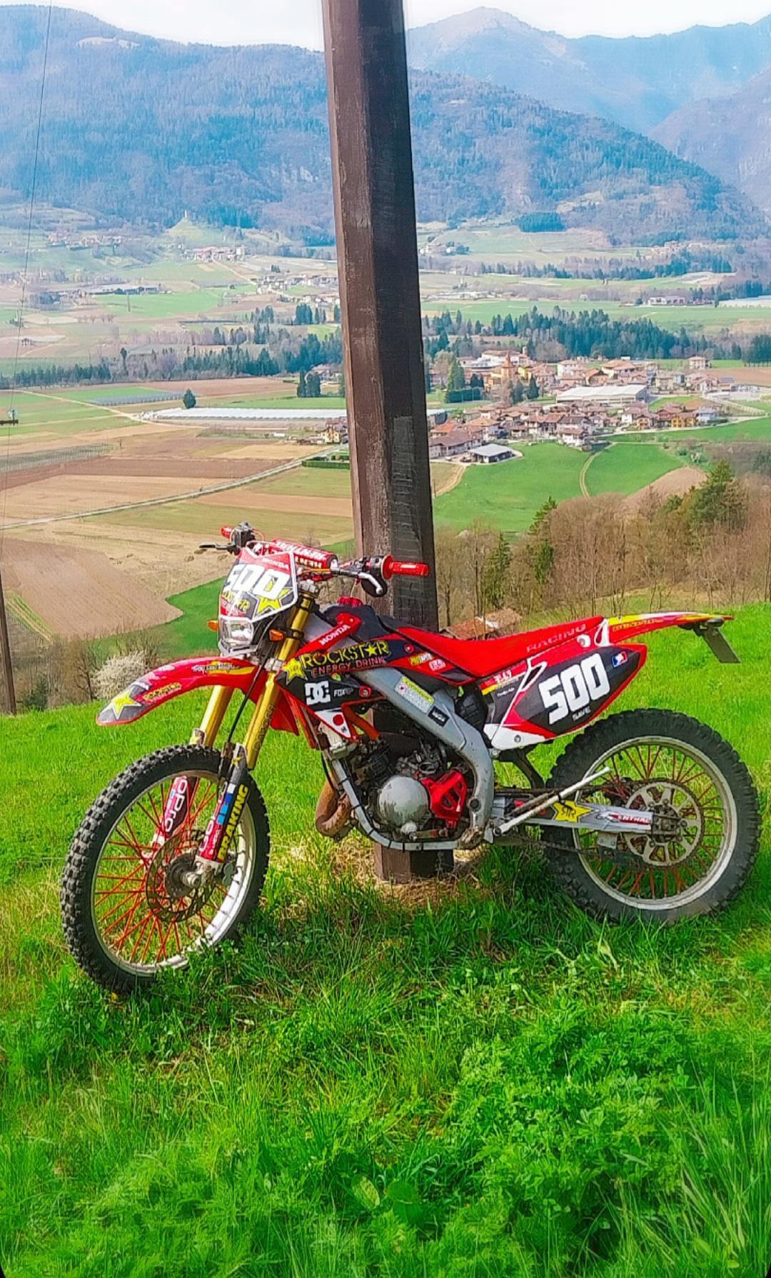 parafango cr 250 rosso + grafica parafango