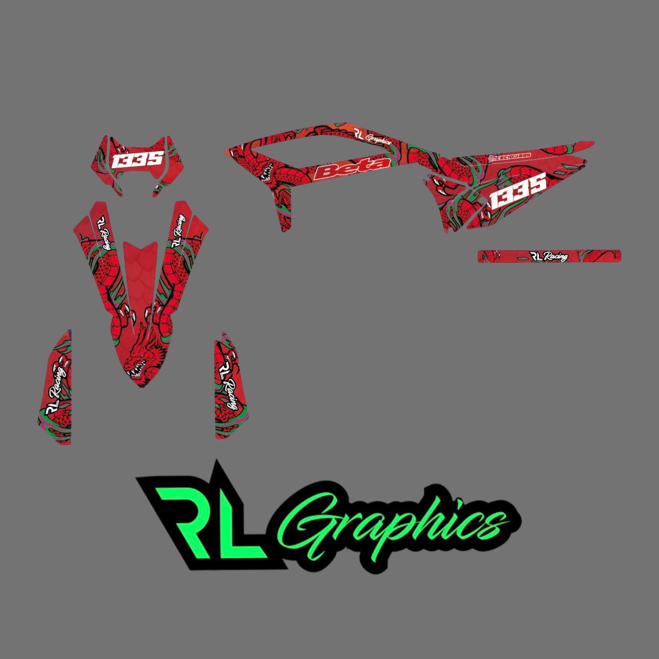 Grafica ”red dragon” Milano Racing Components