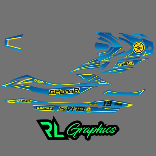 Grafica YAMAHA GP1800r moto d’acqua “Sky blue lime”