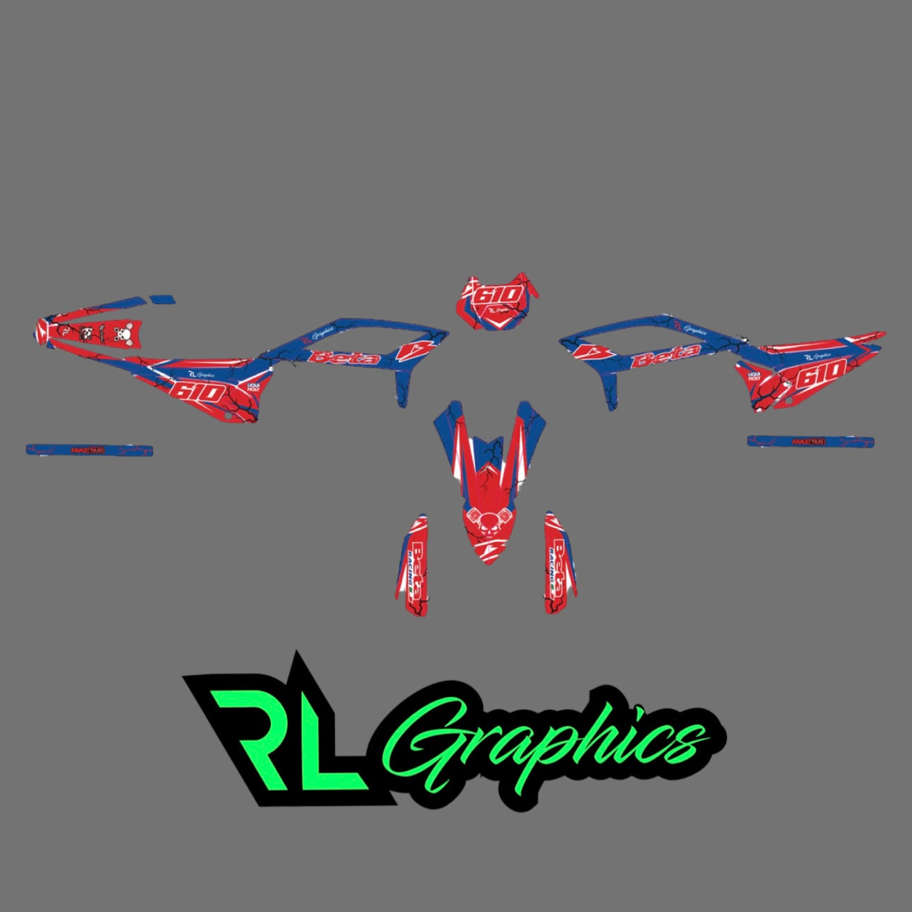 Grafica beta “black spark blu-red” RL_RacingStore