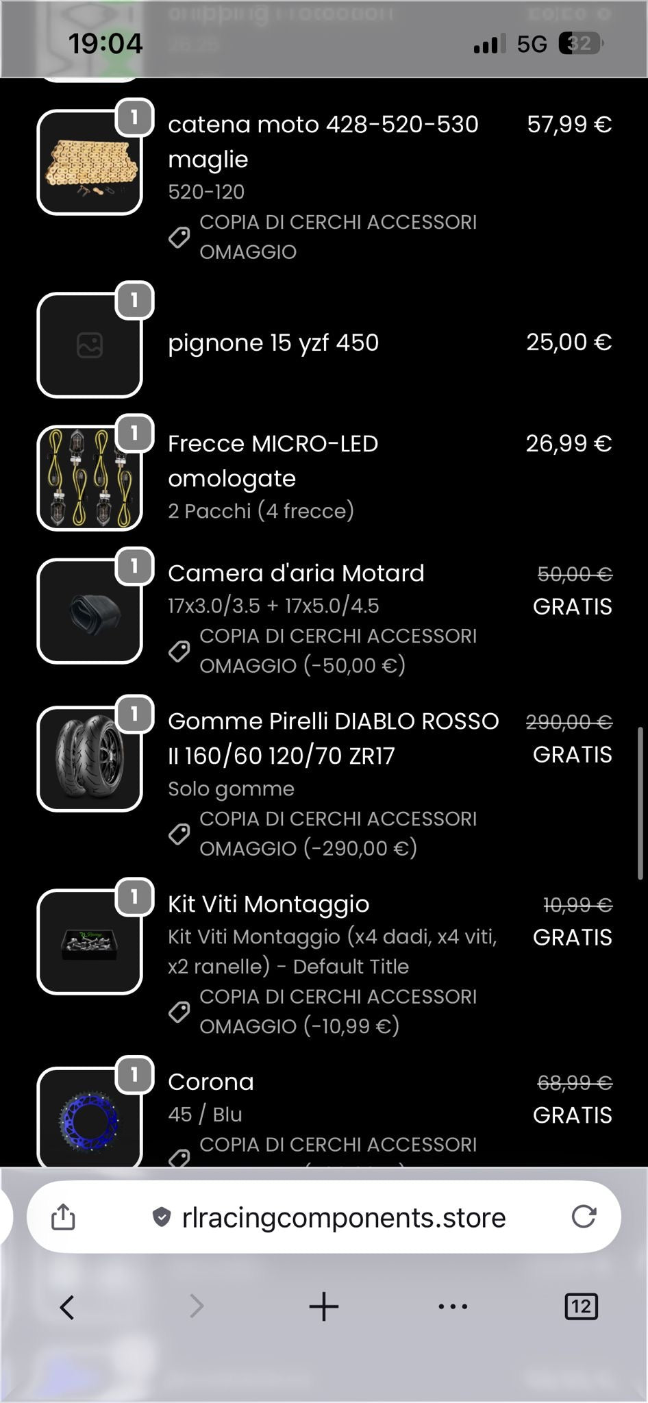 saldo pietro orlando cerchi 17’ yz