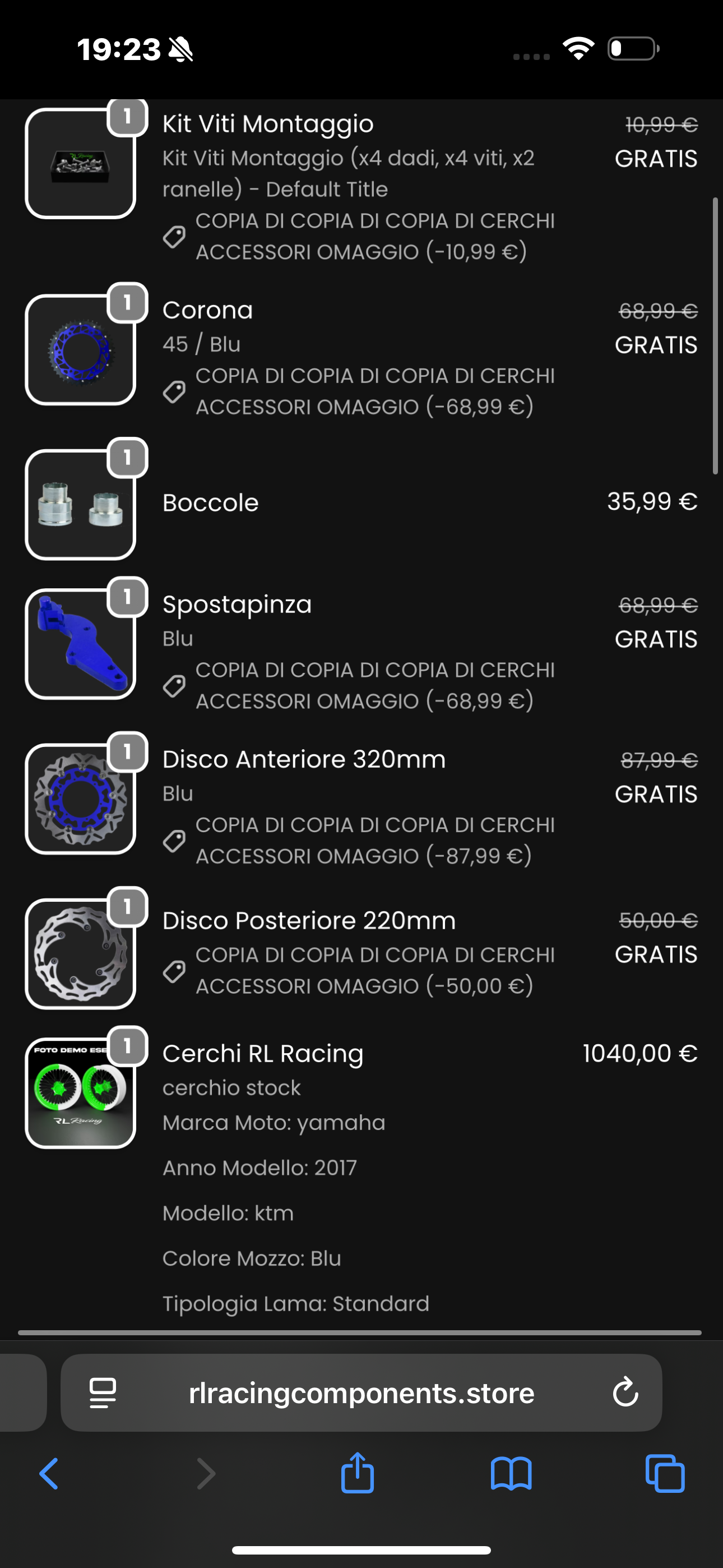 saldo pietro orlando cerchi 17’ yz