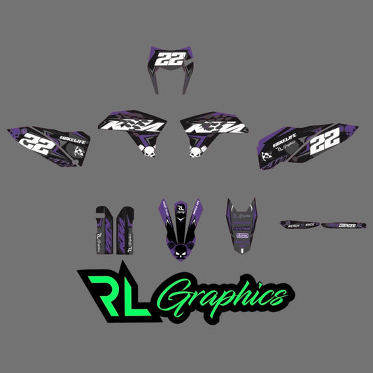 Grafica ktm “purple dark skull” Milano Racing Components